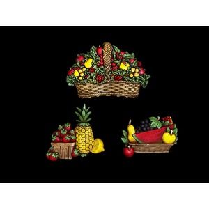 Vintage Homco Country Farmhouse Basket Of Fruit Wall Plaque 1970’s Set of 3